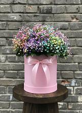 Цветочная композиция из Гипсофила и Розы в шляпной коробке #REPLACE_PRED# Большой Ирбе