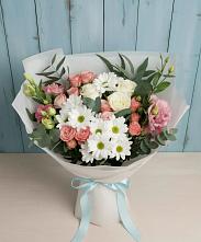 Букет цветов из:  Розы, Лизиантусы и Хризантемы в Большой Ирбе
