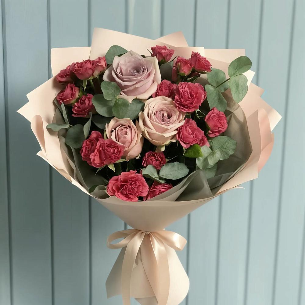 Букет цветов из: Гвоздики и Розы в Большой Ирбе