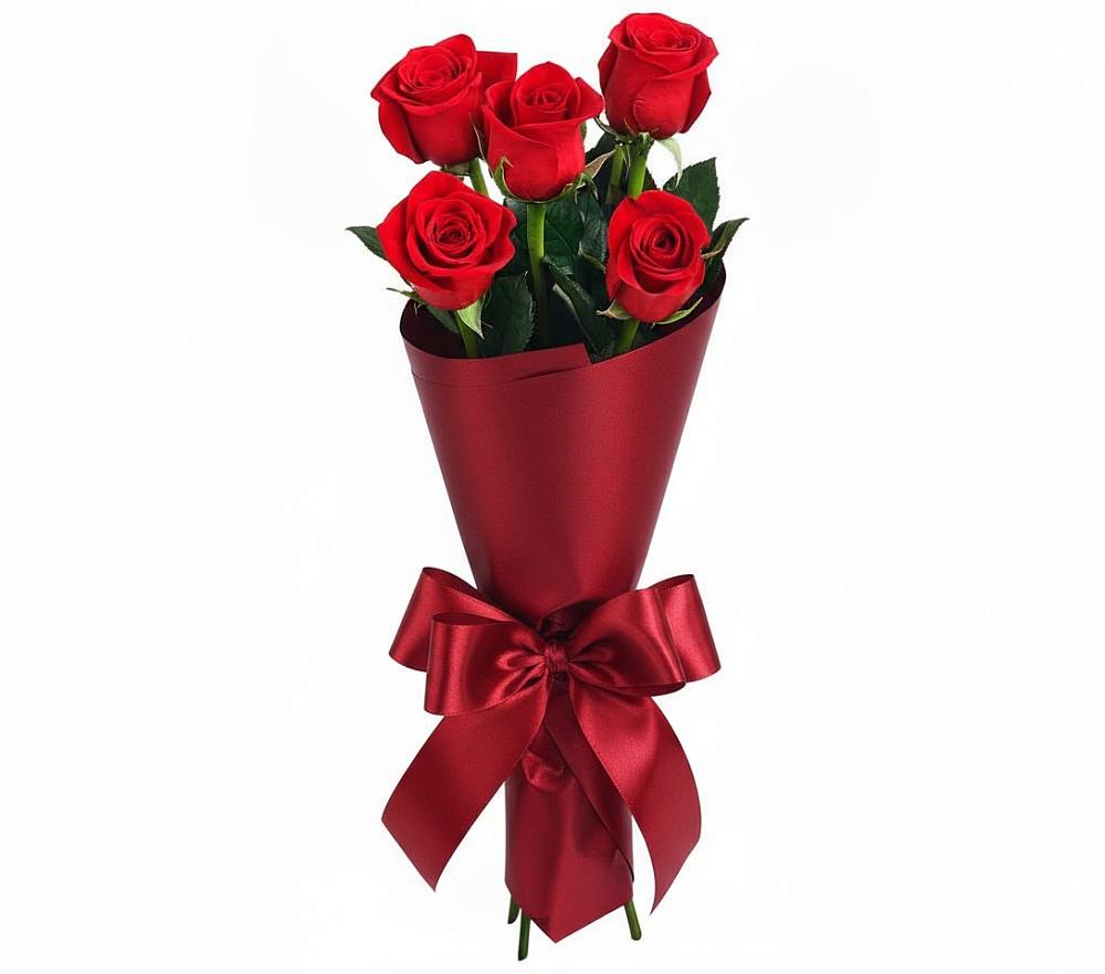 Букет 5 Красных роз Эдлесс Лав в Большой Ирбе