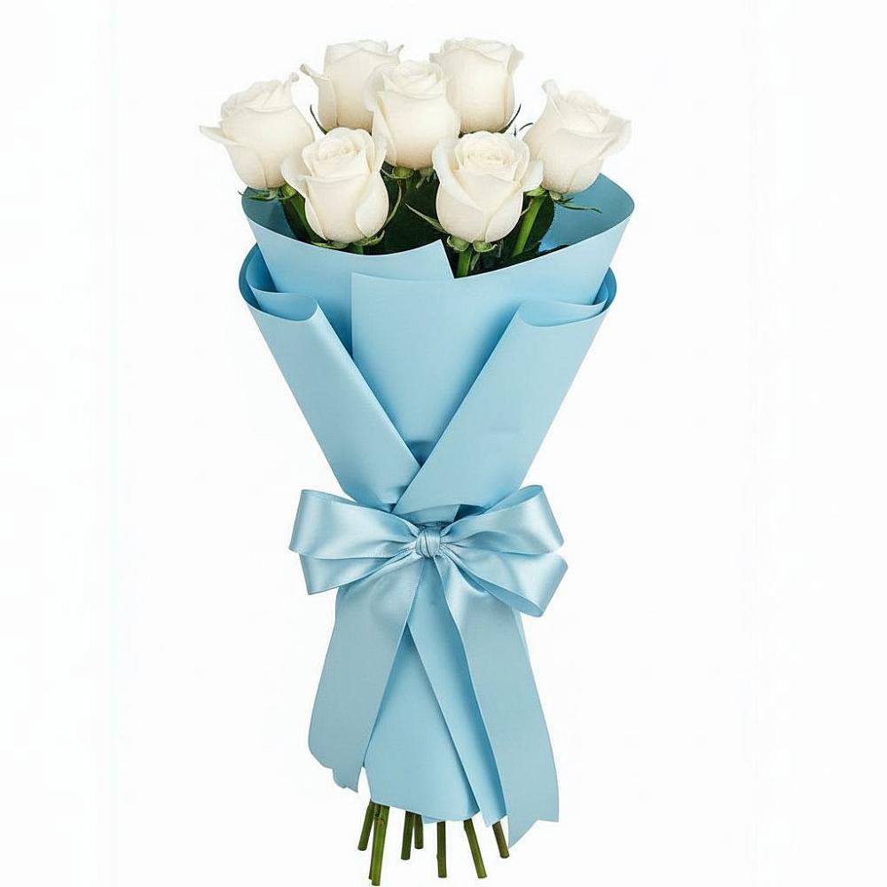 Букет 7 белых роз Проуд в Большой Ирбе