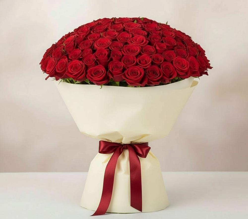 Букет 101 Красная роза Милано в Большой Ирбе