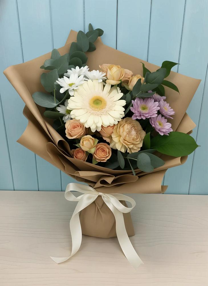 Букет цветов из: Герберы и Хризантемы в Большой Ирбе