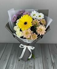 Букет цветов из:  Розы, Герберы и Хризантемы в Большой Ирбе