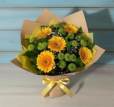 Букет цветов из:  Герберы и Хризантемы в Большой Ирбе