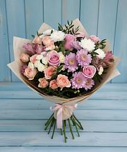 Букет цветов из:  Хризантемы, Розы и Альстромерии #REPLACE_PRED# Большой Ирбе