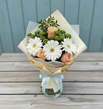 Букет цветов из:  Герберы, Розы и Хризантемы в Большой Ирбе