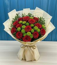 Букет цветов из:  Розы и Хризантемы в Большой Ирбе