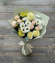 Букет цветов из:  Альстромерии, Розы и Хризантемы в Большой Ирбе
