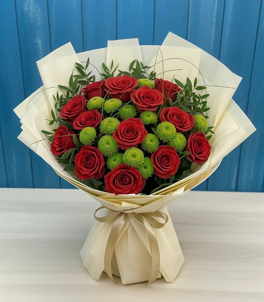 Букет цветов из: Розы и Хризантемы в Большой Ирбе